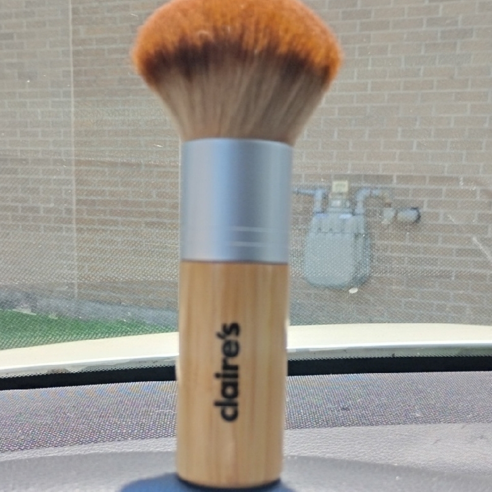 Claire's Bamboo Makeup Brush with Silver Accent Large Makeup Brush